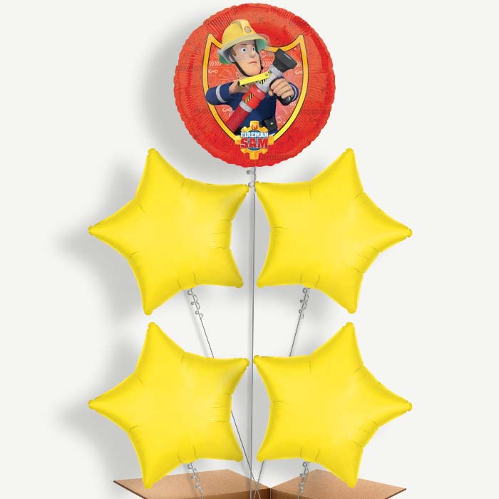 Fireman Sam Hose Balloon Cluster Inflated with Helium | Party Save Smile
