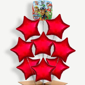 Red Paw Patrol 9 Balloon Bundle Inflated with Helium
