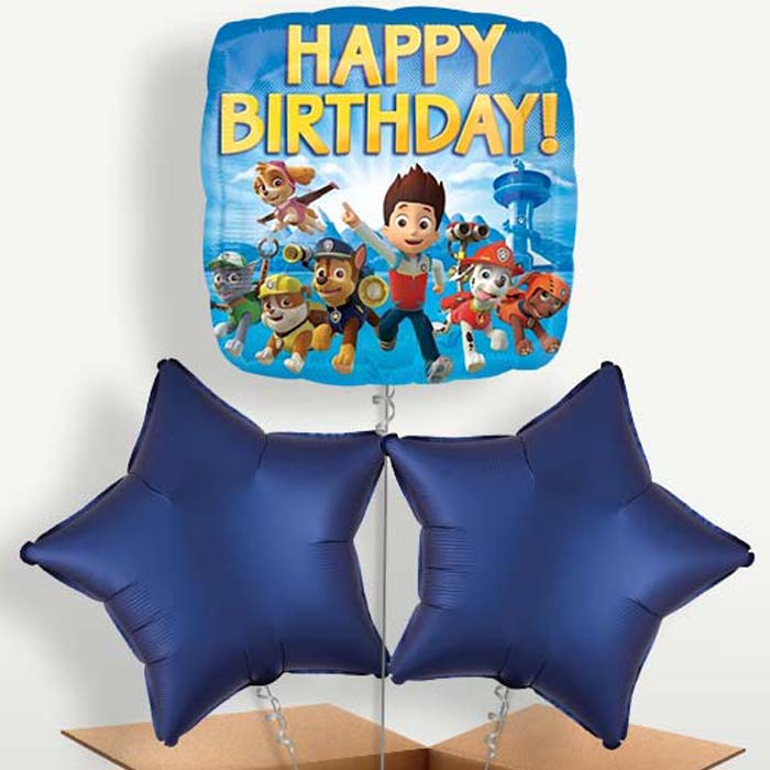 Paw Patrol Birthday Balloon Bunch inflated with Helium | Party Save Smile