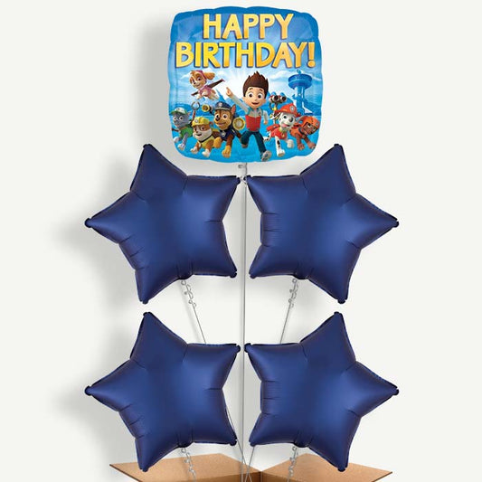 Paw Patrol Birthday Balloon Cluster Inflated with Helium | Party Save Smile