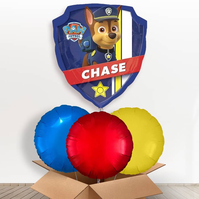 Giant Paw Patrol Helium Balloon in a Box - With 3 Plain Balloons | Party Save Smile