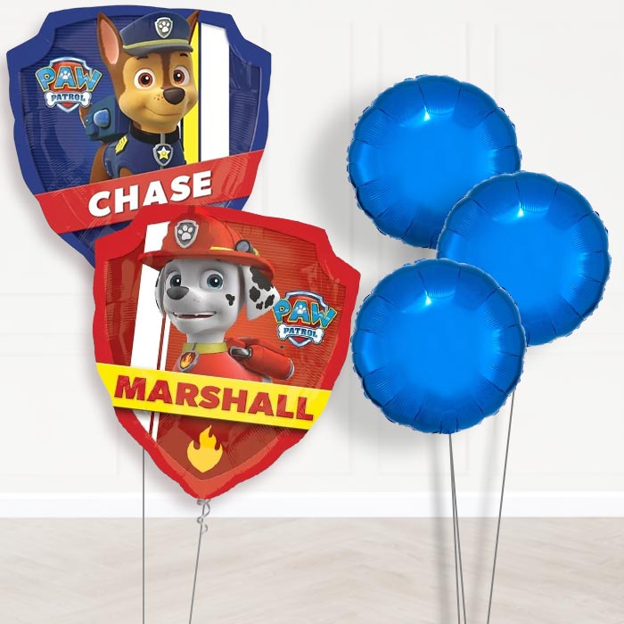 Chase and Marshall Paw Patrol Balloon Bouquet - Plain Bouquet | Party Save Smile
