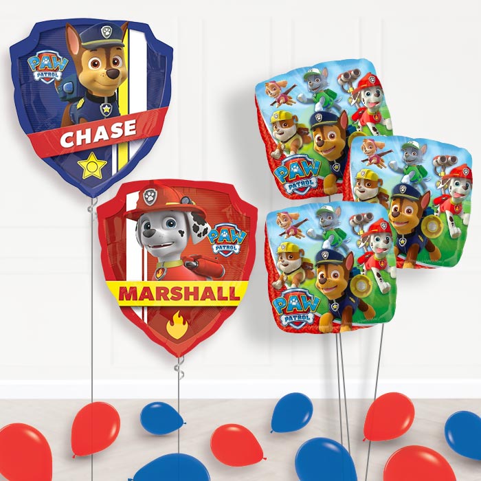 Chase and Marshall Paw Patrol Balloon Bouquet - Themed Bouquet with Latex | Party Save Smile