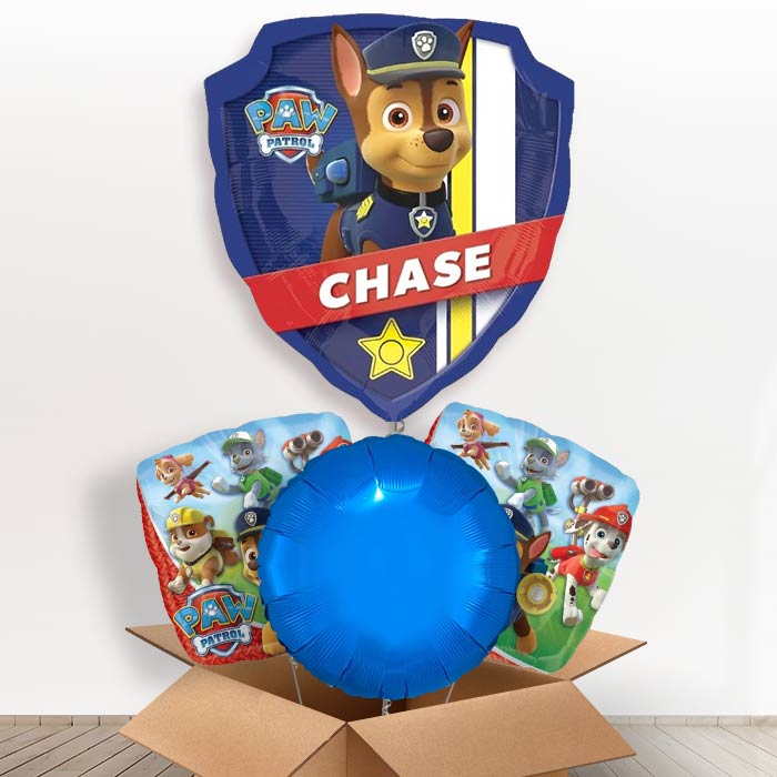 Giant Paw Patrol Helium Balloon in a Box-1 x Giant Balloon and 2 Themed Balloons and 1 Plain Balloon 