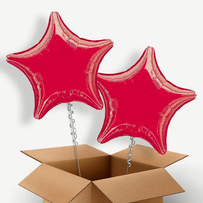 Red Metallic Star Helium Balloon Couple | Party Save Smile