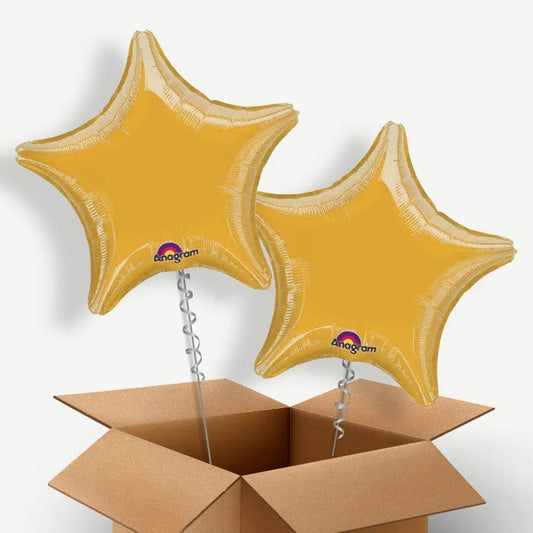 Gold Star Helium Balloon Duo | Party Save Smile