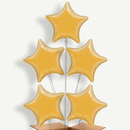 Gold Star Helium Cluster Balloons | Party Save Smile