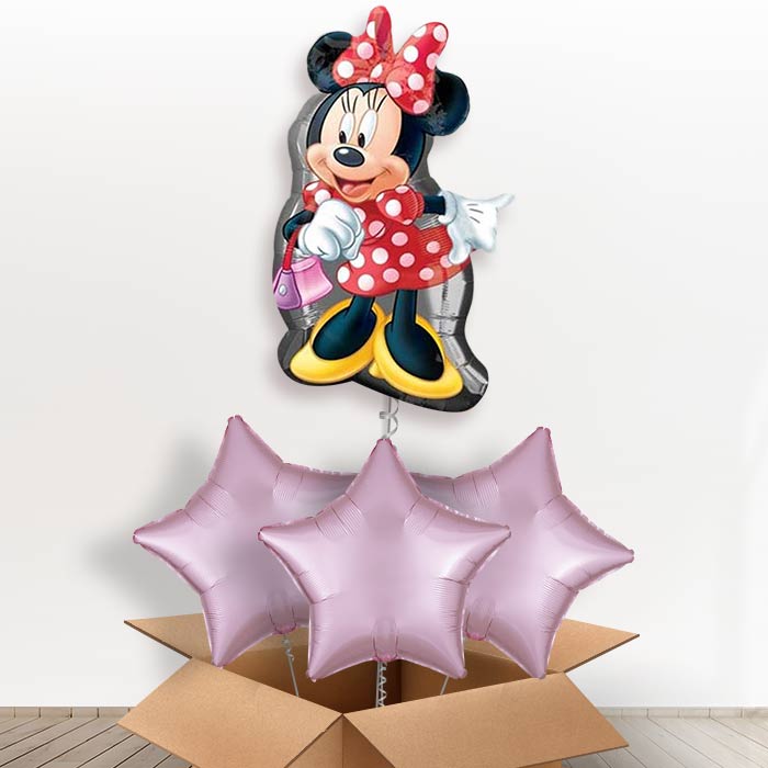 Giant Minnie Mouse Polka Dots Helium Balloon in a Box - with 3 Plain Balloons | Party Save Smile