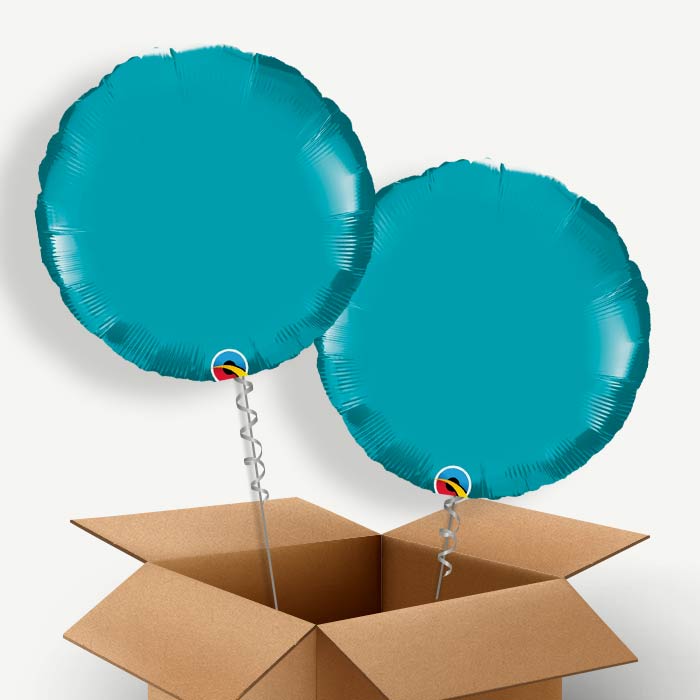 Turquoise Circle Helium Balloon Two | Party Save Smile