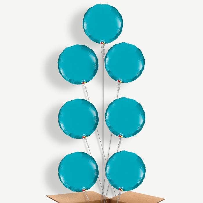 Turquoise Circle Helium Balloon Arrangement | Party Save Smile