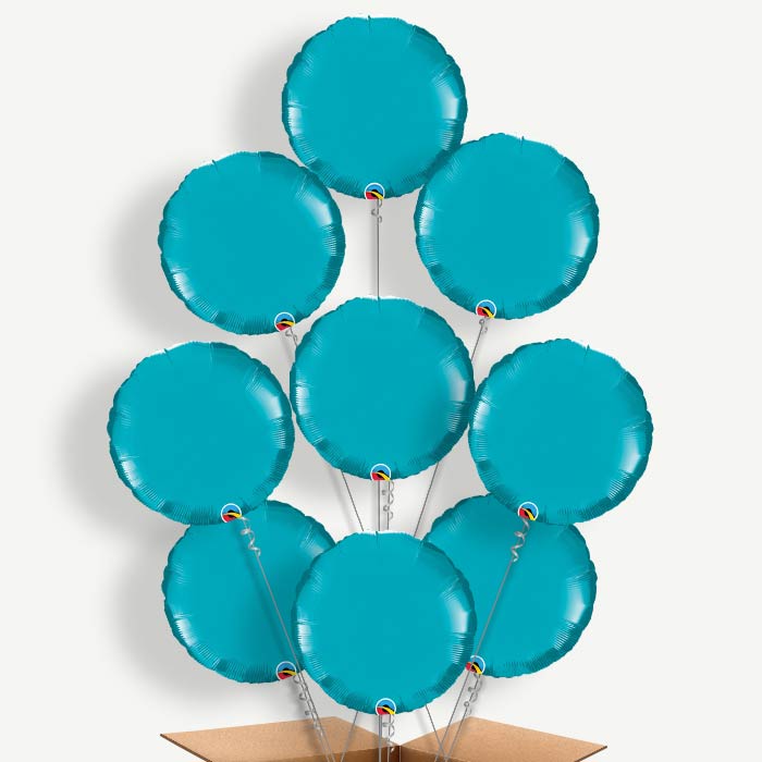 Turquoise Circle Helium Balloon Bundle | Party Save Smile