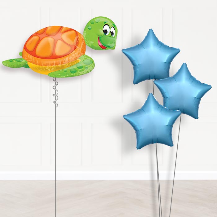Turtle Balloon Bouquet Delivered - Plain Bouquet | Party Save Smile