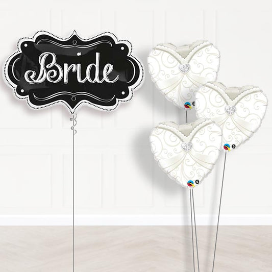 Personalised Wedding Helium Balloons - Bride Chalkboard - Themed Bouquet | Party Save Smile