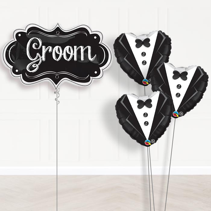 Personalised Wedding Helium Balloons - Groom Chalkboard - Themed Bouquet | Party Save Smile