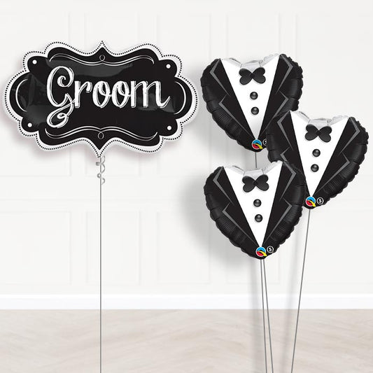 Personalised Wedding Helium Balloons - Groom Chalkboard - Themed Bouquet | Party Save Smile