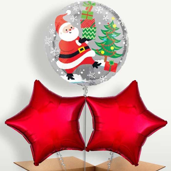 Christmas Santa & Penguin Bunch of Balloons | Party Save Smile