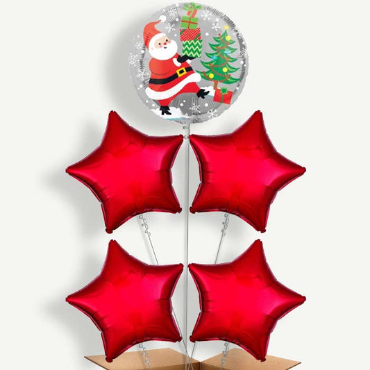 Christmas Santa & Penguin Helium Cluster Balloons | Party Save Smile