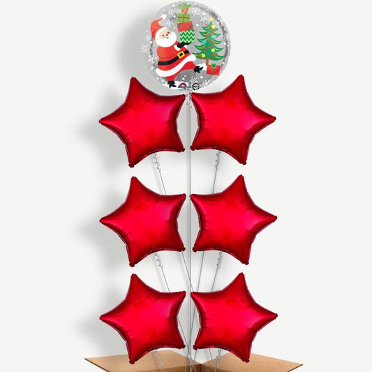 Christmas Santa & Penguin Helium Balloon Arrangement | Party Save Smile