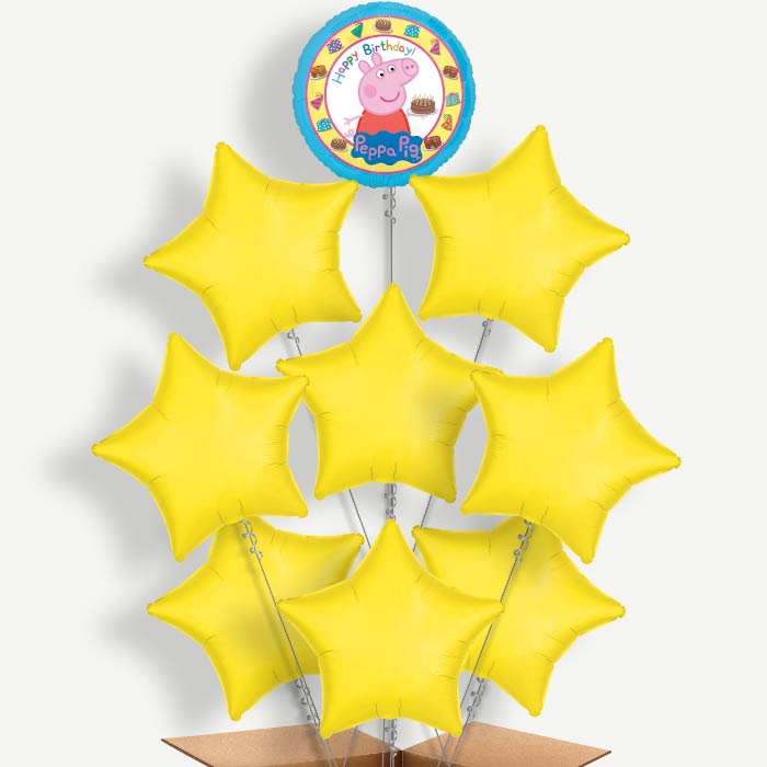 Peppa Pig Birthday Balloon Bundle Inflated with Helium | Party Save Smile