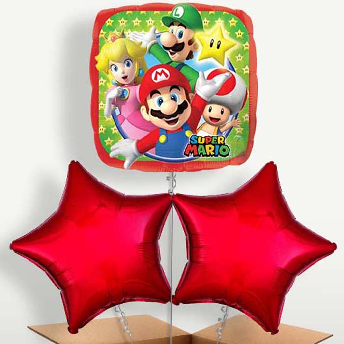 Mario & Luigi Balloon Bunches inflated with Helium | Party Save Smile