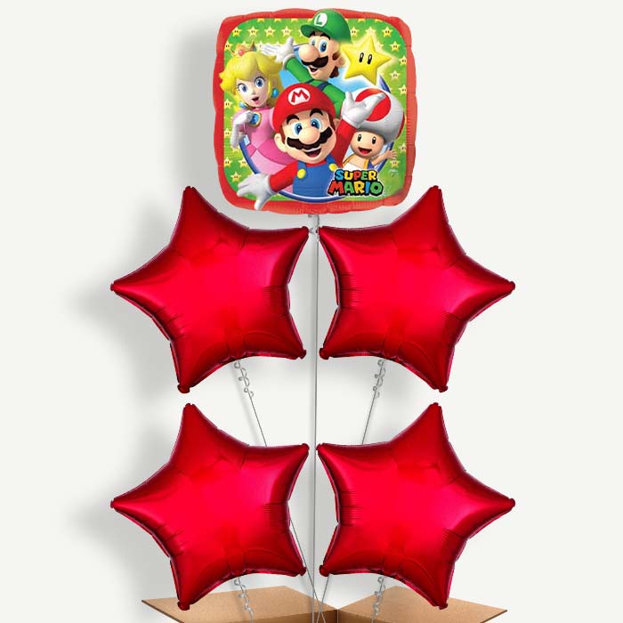 Mario & Luigi Balloon Clusters Inflated with Helium | Party Save Smile