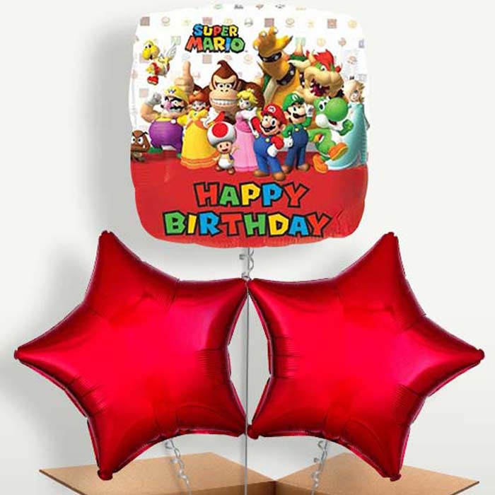 Super Mario Happy Birthday Helium Bunch of Balloons | Party Save Smile