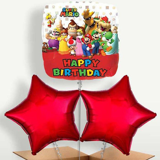 Super Mario Happy Birthday Helium Bunch of Balloons | Party Save Smile