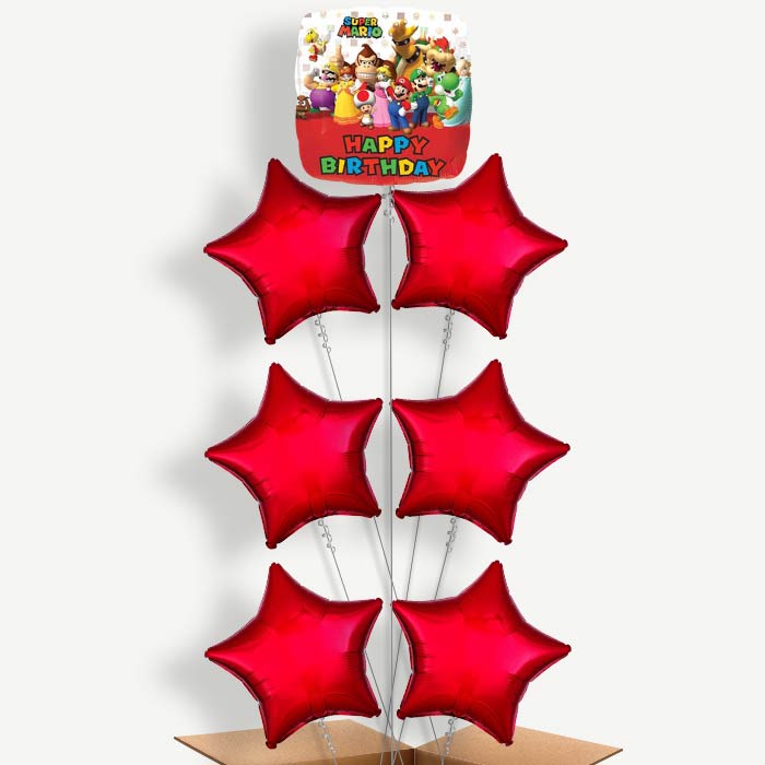 Super Mario Happy Birthday Helium Balloon Arrangement | Party Save Smile