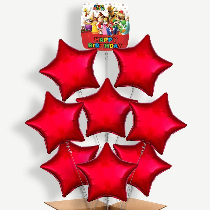 Super Mario Happy Birthday Helium Balloon Bundle | Party Save Smile