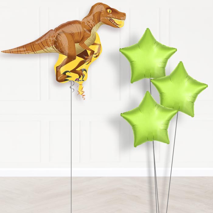 Raptor Dinosaur Helium Balloons Delivered - Plain Bouquet | Party Save Smile