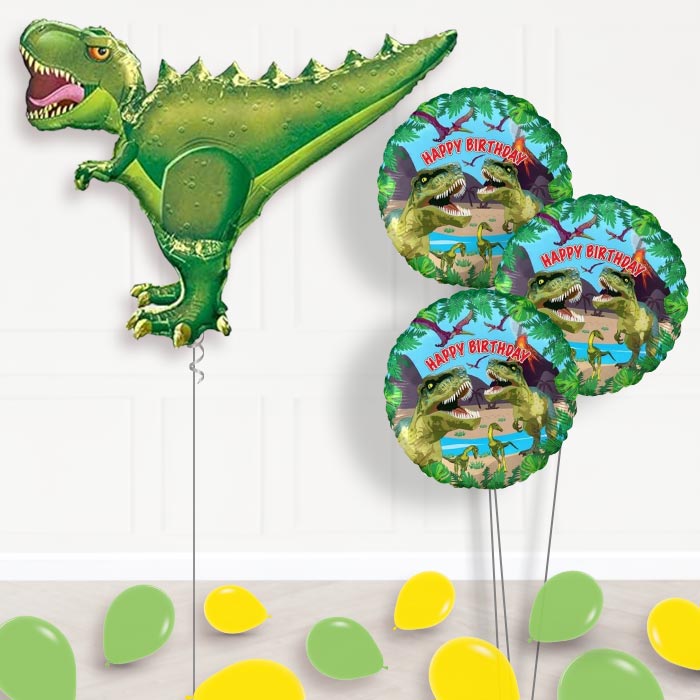 Green T-Rex Dinosaur Helium Balloon Delivered - Themed Bouquet and Latex | Party Save Smile