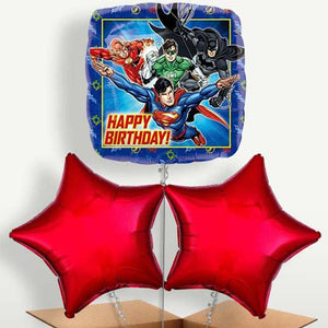 Justice League Happy Birthday Balloon Bunches (Trio)