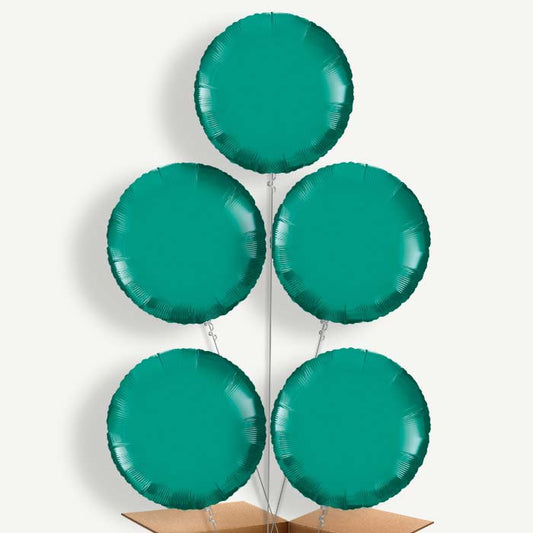 Teal Blue Circle Helium Balloon Cluster  | Party Save Smile