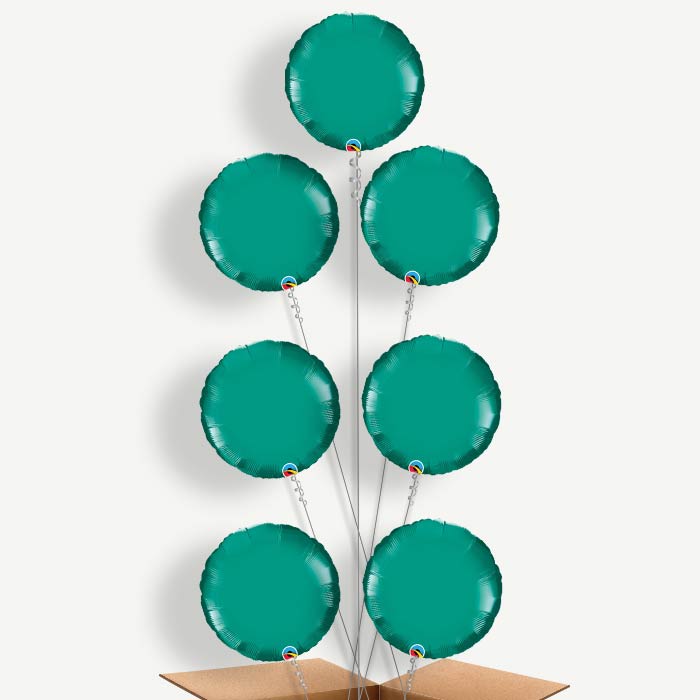 Teal Blue Circle Helium Balloon Arrangement | Party Save Smile