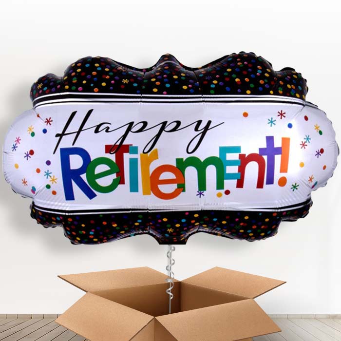 Officially Retired Retirement Helium Balloon in a Box - 1 x Giant Balloon | Party Save Smile
