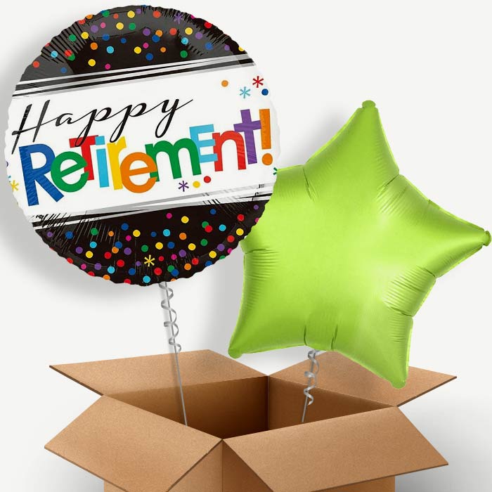 Happy Retirement (Confetti) Helium Balloon Pair | Party Save Smile