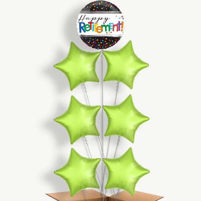 Happy Retirement Confetti Helium Balloon Arrangement | Party Save Smile