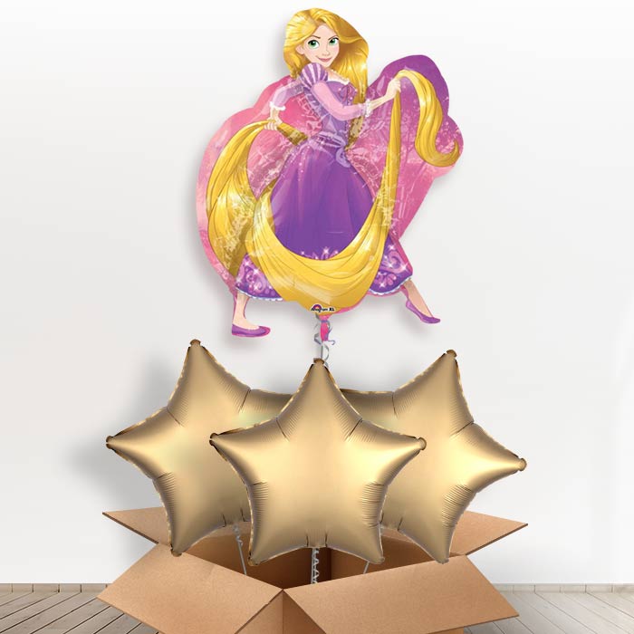 Giant Rapunzel Shaped Helium Balloon in a Box - With 3 Plain Balloons | Party Save Smile