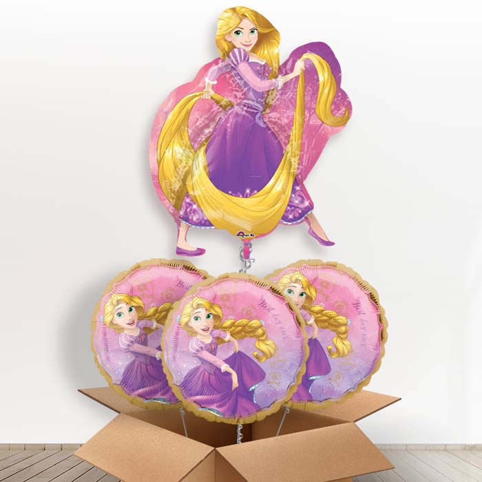 Giant Rapunzel Shaped Helium Balloon in a Box - With 3 Themed Balloons | Party Save Smile