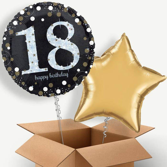 Gold 18th Birthday Helium Balloon Duo | Party Save Smile