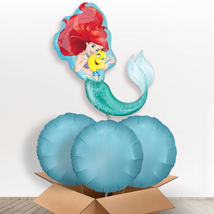 Giant Ariel Shaped Helium Balloon in a Box - With 3 Plain Balloons | Party Save Smile