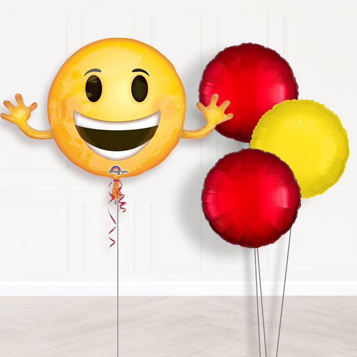 Smiling Emoji Balloon Bouquet in a Box Gift - Plain Bouquet | Party Save Smile
