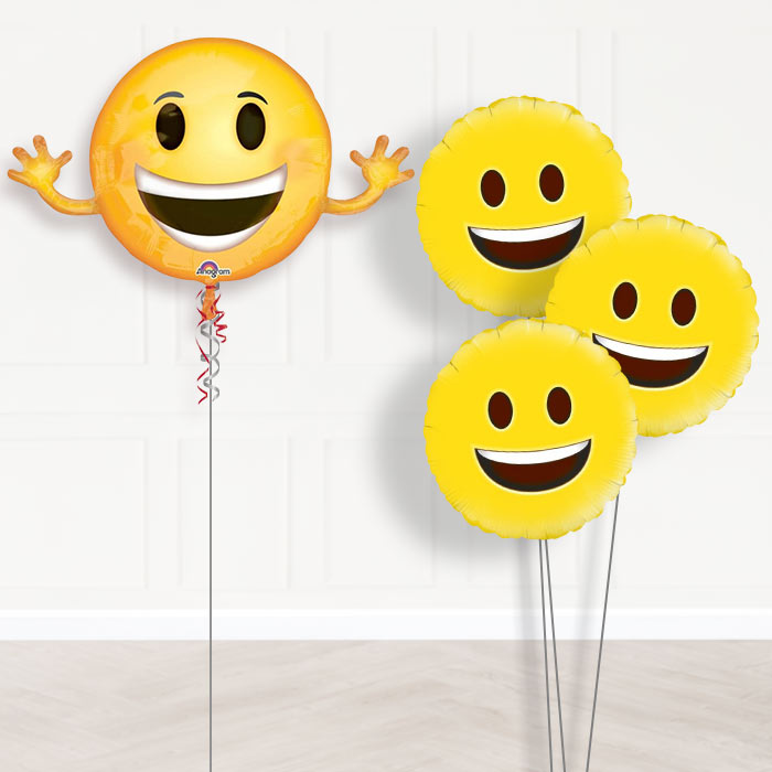 Smiling Emoji Balloon Bouquet in a Box Gift - Themed Bouquet | Party Save Smile