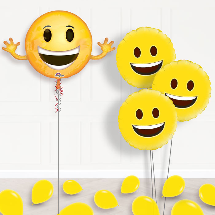 Smiling Emoji Balloon Bouquet in a Box Gift - Themed Bouquet and Latex | Party Save Smile