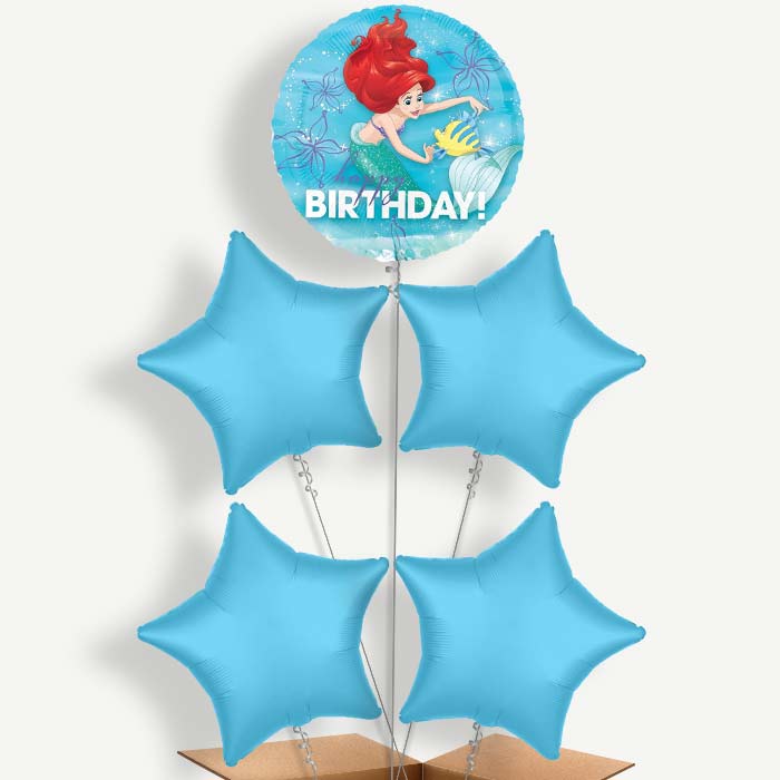 Ariel Birthday Balloon Cluster Inflated with Helium | Party Save Smile