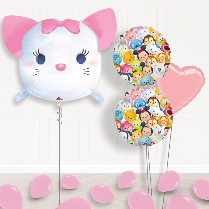 Marie Aristocats Balloon Bouquet in a Box-Giant Balloon + 2 Themed Balloons + 1 Plain Balloon + Mini Balloons 