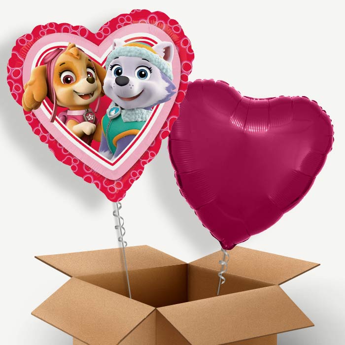 Paw Patrol Skye and Everest Heart Helium Balloon Couple | Party Save Smile