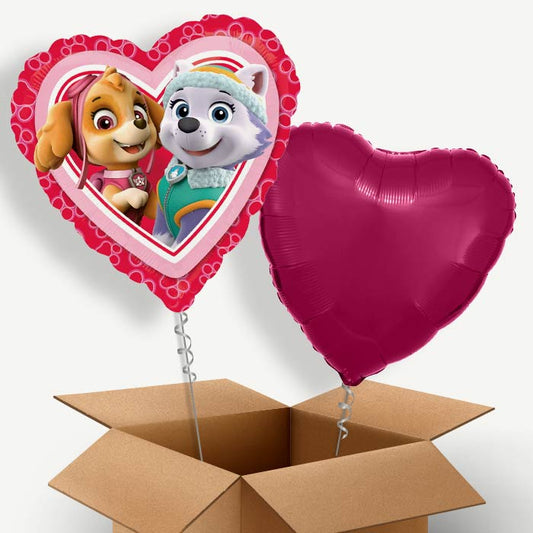 Paw Patrol Skye and Everest Heart Helium Balloon Couple | Party Save Smile