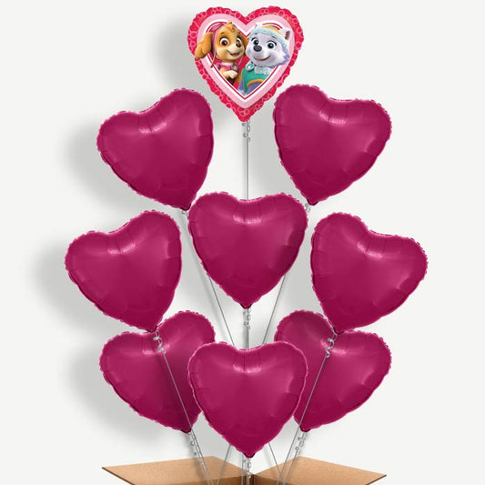 Paw Patrol Skye & Everest Heart Helium Balloon Bundle | Party Save Smile