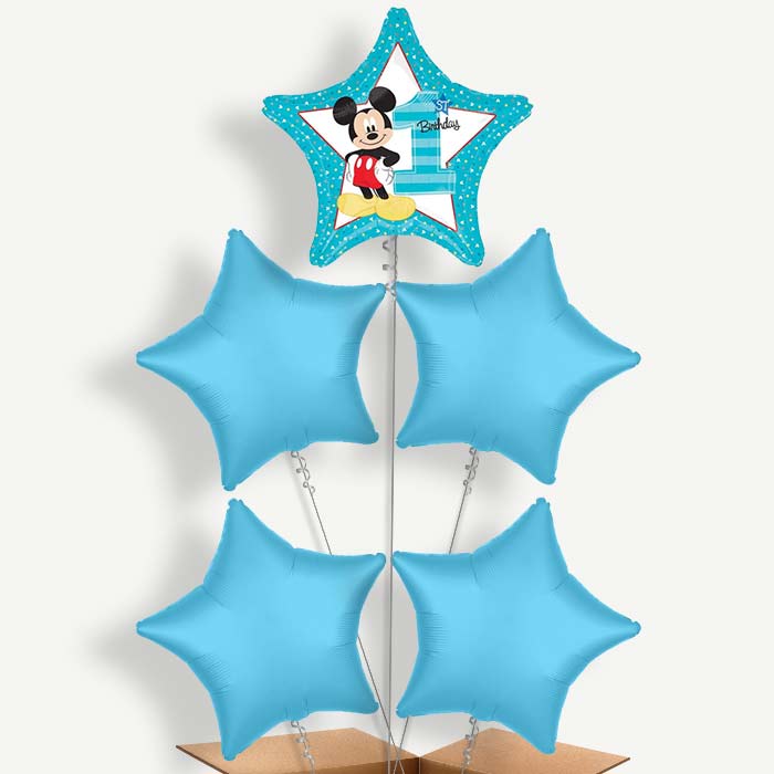 Mickey Mouse 1st Birthday Helium Cluster Balloons | Party Save Smile
